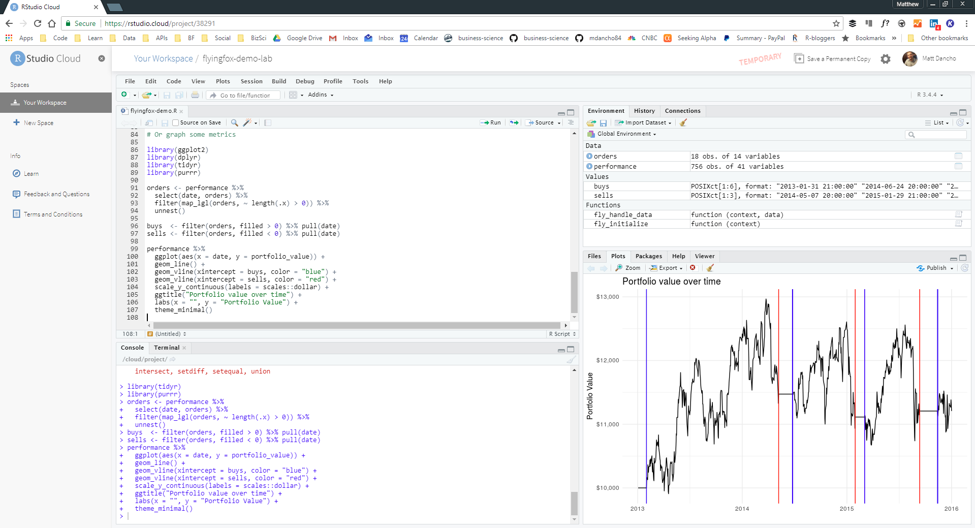 RStudio Cloud Sandbox